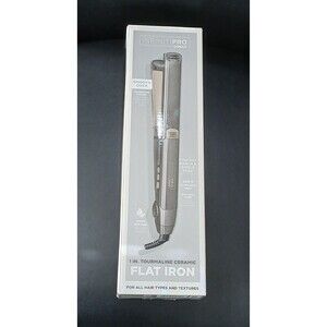 InfinitiPRO by CONAIR 1" Inch Tourmaline Ceramic Flat Iron Smooth Over Grey